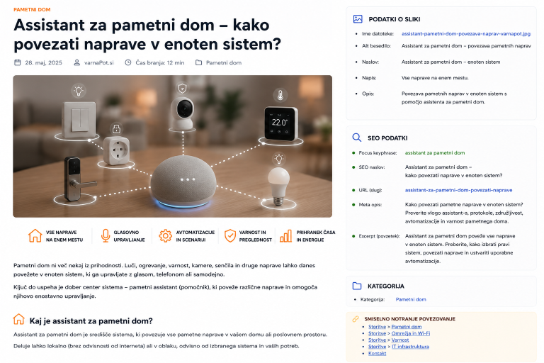 Home Assistant za pametni dom z napravami povezanimi v enoten sistem