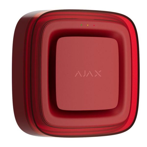 Ajax EN54 FireProtect Jeweller Sounder and VADs Red Ajax EN54 FireProtect Jeweller Sounder and VADs – rdeča zvočna in vizualna alarmna naprava