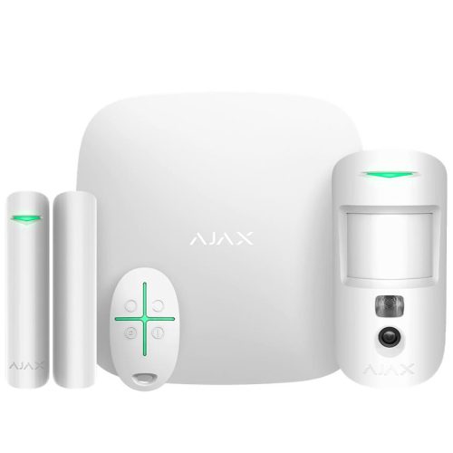 AJAX STARTERKIT CAM WHITE Ajax StarterKit Cam – bel alarmni komplet s foto verifikacijo in HDR