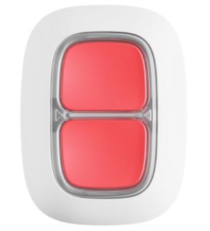AJAX KEYFOB WIRELESS DOUBLE BUTTON WHITE Ajax DoubleButton – bel brezžični gumb za alarm v sili