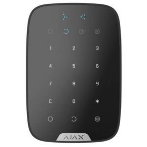 Ajax KeyPad Plus – črna brezžična tipkovnica s podporo za kartice in obeske