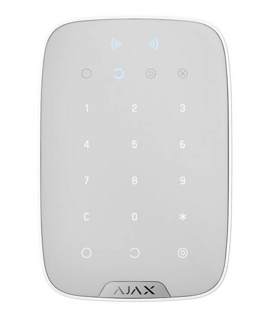 AJAX KEYPAD PLUS WHITE Ajax KeyPad Plus – bela brezžična tipkovnica s podporo za kartice in obeske