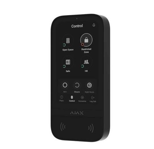 AJAX KEYPAD TOUCHSCREEN BLACK Ajax KeyPad TouchScreen – črna brezžična tipkovnica z zaslonom na dotik