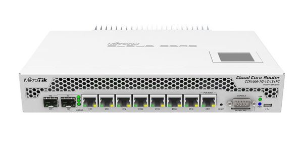 MikroTik CCR1009-7G-1C-1S+PC EOL MikroTik CCR1009-7G-1C-1S+PC – pasivno hlajen usmerjevalnik