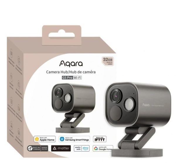 Aqara Camera G5 Pro WI-FI Grey Aqara Camera G5 Pro Wi‑Fi Grey – zunanja kamera z Zigbee, Thread in Matter