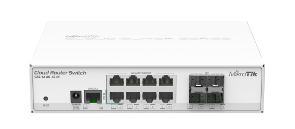 MikroTik CRS112-8G-4S-IN MikroTik CRS112-8G-4S-IN – Smart stikalo z 8× Gigabit Ethernet in 4× SFP