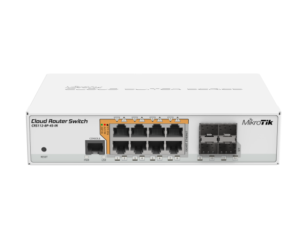 MikroTik CRS112-8P-4S-IN MikroTik CRS112-8P-4S-IN – 8-portno gigabitno PoE stikalo