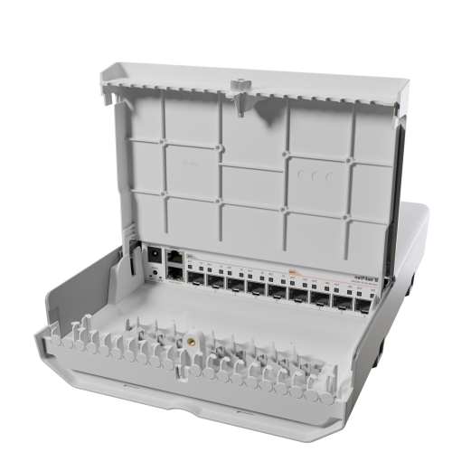MikroTik netFiber 9 MikroTik netFiber 9 – zunanje optično 10G stikalo