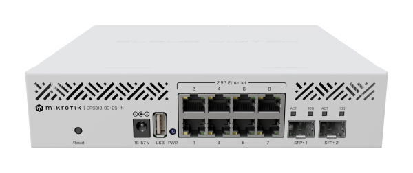MikroTik CRS310-8G+2S+IN – 2,5G/10G stikalo z RouterOS v7 – dodatna slika 2 MikroTik CRS310-8G+2S+IN – 2,5G/10G stikalo z RouterOS v7 – dodatna slika 2
