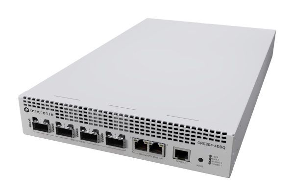 MikroTik Cloud Router Switch CRS804-4DDQ-HRM MikroTik CRS804-4DDQ-HRM – kompaktno 400G omrežno stikalo