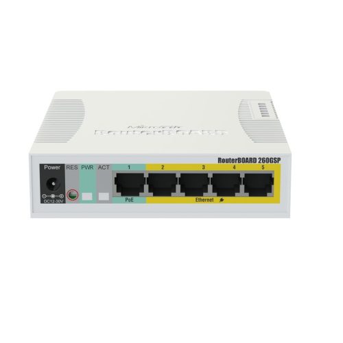 MikroTik RB260GSP switch MikroTik RB260GSP CSS106-1G-4P-1S – gigabitno PoE stikalo