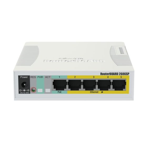 MikroTik RB260GSP switch MikroTik RB260GSP CSS106-1G-4P-1S – gigabitno PoE stikalo