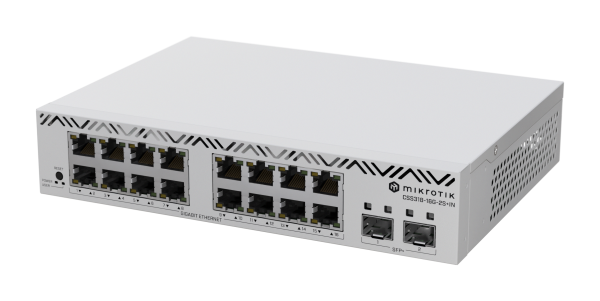 MikroTik CSS318-16G-2S+IN MikroTik CSS318-16G-2S+IN – 16-portno gigabitno stikalo z 2× 10G SFP+