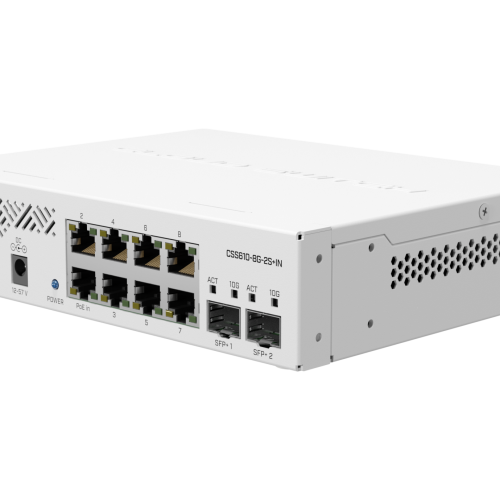 MikroTik CSS610-8G-2S+IN MikroTik CSS610-8G-2S+IN – stikalo z 8 × 1G in 2 × 10G SFP+