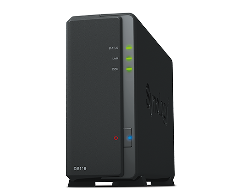 Synology DS118 EOL Synology DS118 – 1-režni NAS za dom in manjšo pisarno (EOL)
