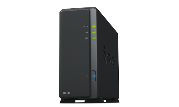 Synology DS118 EOL Synology DS118 – 1-režni NAS za dom in manjšo pisarno (EOL)