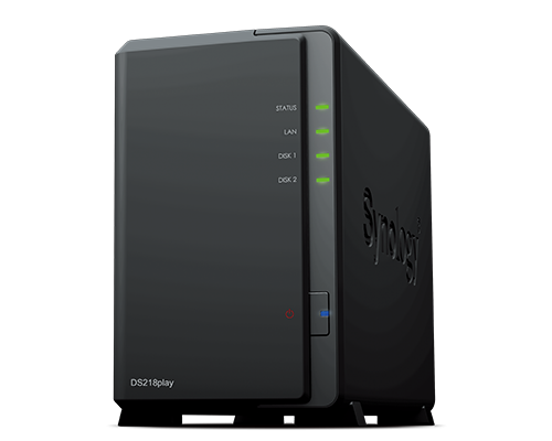 Synology DS218play EOL Synology DS218play – 2-režni NAS za osebno multimedijsko knjižnico (EOL)