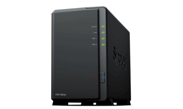 Synology DS218play EOL Synology DS218play – 2-režni NAS za osebno multimedijsko knjižnico (EOL)