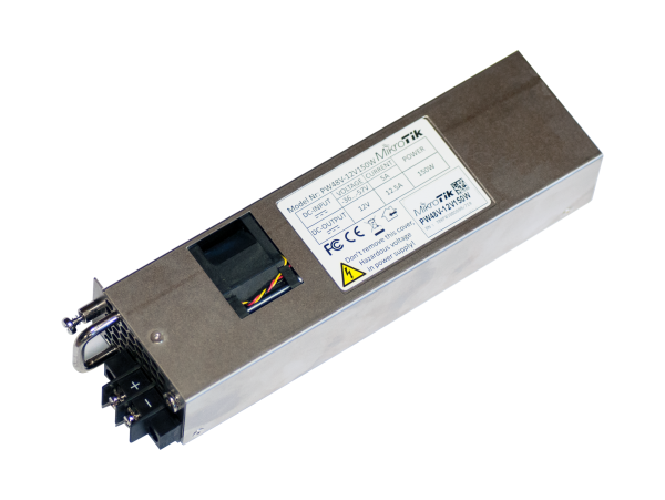 MikroTik power supply PW48V-12V150W MikroTik PW48V-12V150W – Hot Swap −48 V DC telekom napajalnik