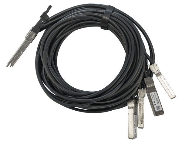 MikroTik Q+BC0003-S+ – 40 Gbps QSFP+ breakout kabel na 4× 10G SFP+