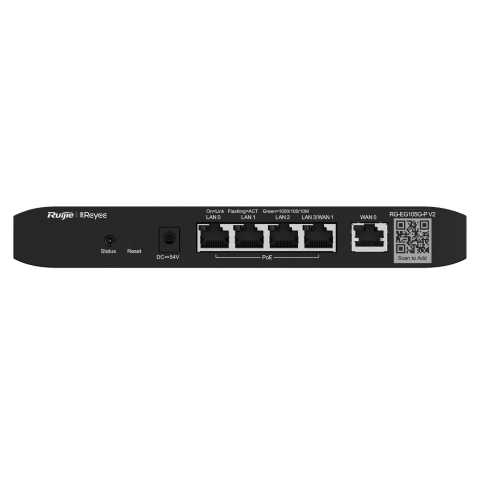 Ruijie Reyee Cloud Managed PoE Router RG-EG105G-P V2 Ruijie Reyee RG-EG105G-P V2 – 5-portni Gigabit PoE Cloud Managed usmerjevalnik