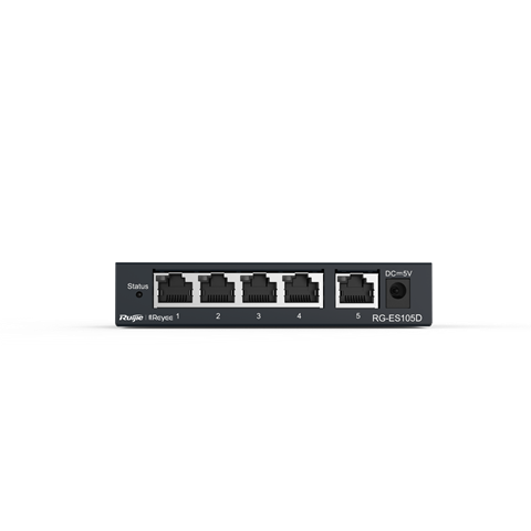 Ruijie Reyee Switch RG-ES105D Ruijie Reyee RG-ES105D – 5-portno neupravljano 10/100 Mb/s stikalo