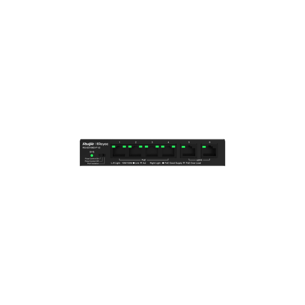 Ruijie Reyee Switch RG-ES106D-P V2 Ruijie Reyee RG-ES106D-P V2 – 4-portno PoE neupravljano stikalo