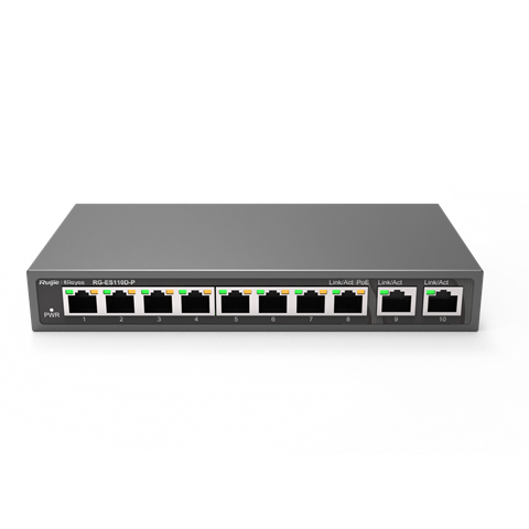 Ruijie Reyee RG-ES110D-P – 8-portno PoE+ stikalo, 110 W – dodatna slika 1 Ruijie Reyee RG-ES110D-P – 8-portno PoE+ stikalo, 110 W – dodatna slika 1