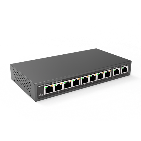 Ruijie Reyee RG-ES110D-P – 8-portno PoE+ stikalo, 110 W – dodatna slika 2 Ruijie Reyee RG-ES110D-P – 8-portno PoE+ stikalo, 110 W – dodatna slika 2