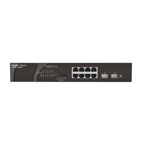 Ruijie Reyee RG-ES110GDS-P – 8-portno Gigabit PoE+ stikalo, 120 W