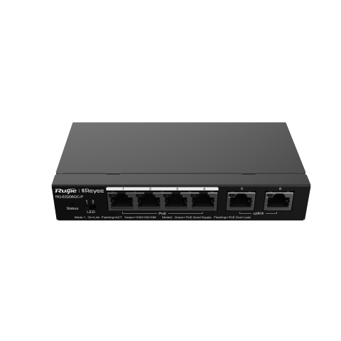Ruijie Reyee RG-ES206GC-P – 6-portno Gigabit Smart PoE+ stikalo, 54 W – dodatna slika 2 Ruijie Reyee RG-ES206GC-P – 6-portno Gigabit Smart PoE+ stikalo, 54 W – dodatna slika 2