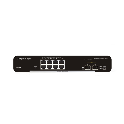 Ruijie Reyee Gigabit Layer 2 Cloud Managed Non-PoE Switch RG-NBS3100-8GT2SFP Ruijie Reyee RG-NBS3100-8GT2SFP – 8-portno L2 stikalo z 2× SFP
