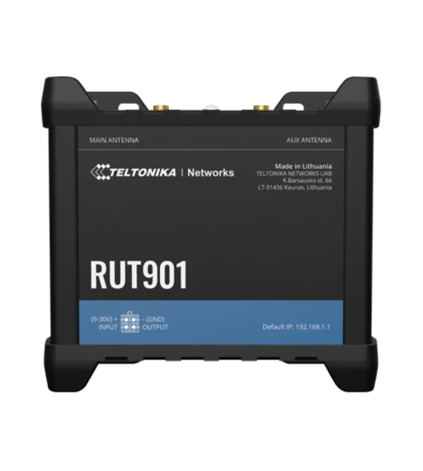 Teltonika industrial cellular router RUT901 Teltonika RUT901 – industrijski mobilni usmerjevalnik z RutOS in RMS