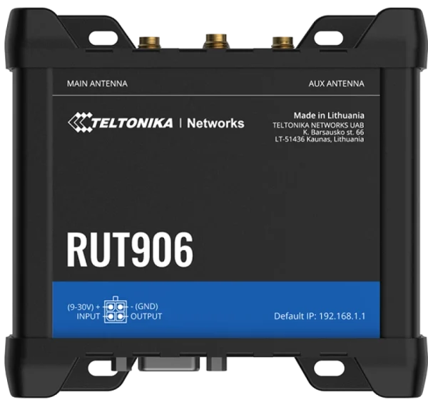 Teltonika RUT906 – industrijski 4G usmerjevalnik z RS232, RS485 in GNSS