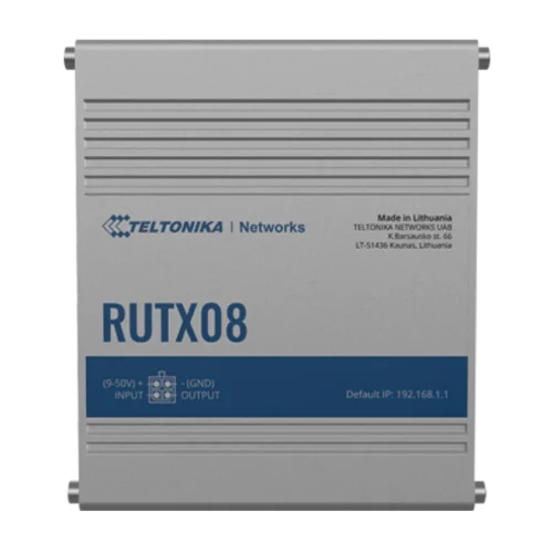 Teltonika industrial Ethernet router RUTX08 Teltonika RUTX08 – industrijski gigabitni Ethernet usmerjevalnik