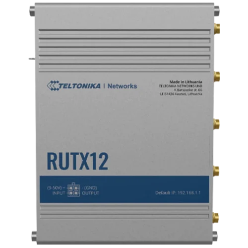 Teltonika dual LTE CAT 6 industrial cellular router RUTX12 Teltonika RUTX12 – industrijski Dual LTE Cat 6 usmerjevalnik