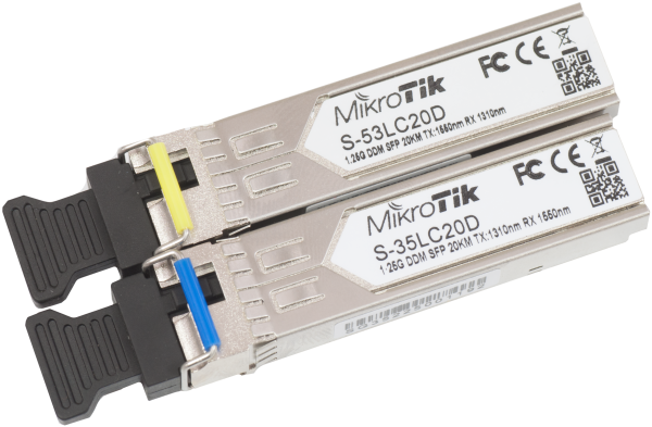 MikroTik S-3553LC20D – komplet dveh SFP modulov 1,25G za 20 km
