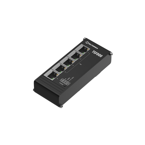 Teltonika low profile POE+ switch TSF000 Teltonika TSF000 – nizkoprofilno 5-portno PoE+ stikalo, 120 W