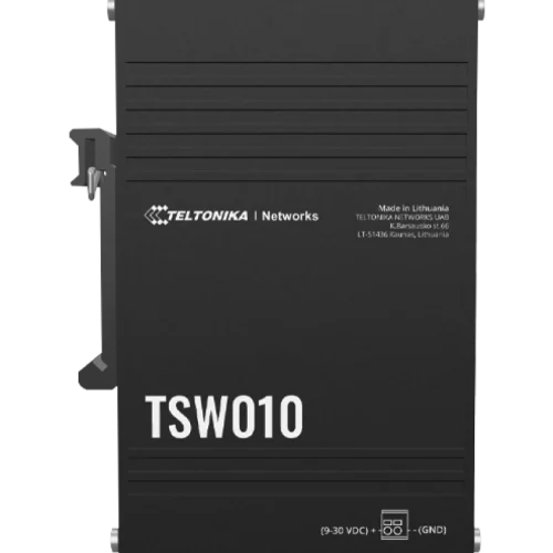 Teltonika DIN rail switch TSW010 Teltonika TSW010 – 5-portno industrijsko 10/100 stikalo za DIN letev