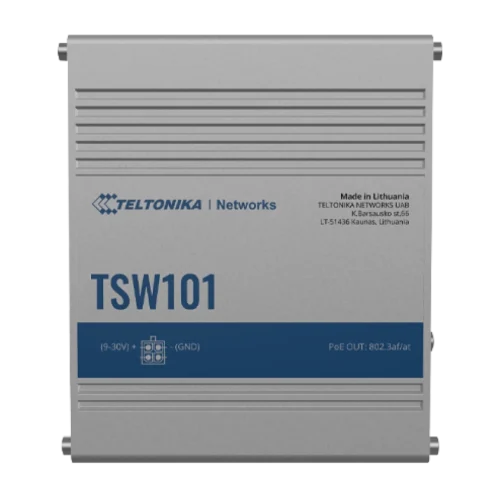 Teltonika automotive POE+ switch TSW101 Teltonika TSW101 – 5-portno avtomobilsko gigabitno PoE+ stikalo