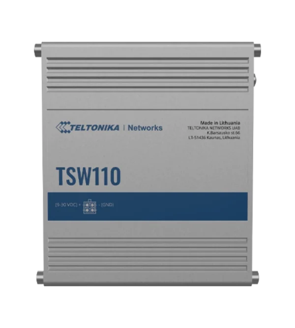 Teltonika L2 unmanaged industrial Switch TSW110 Teltonika TSW110 – 5-portno neupravljano gigabitno Layer 2 stikalo