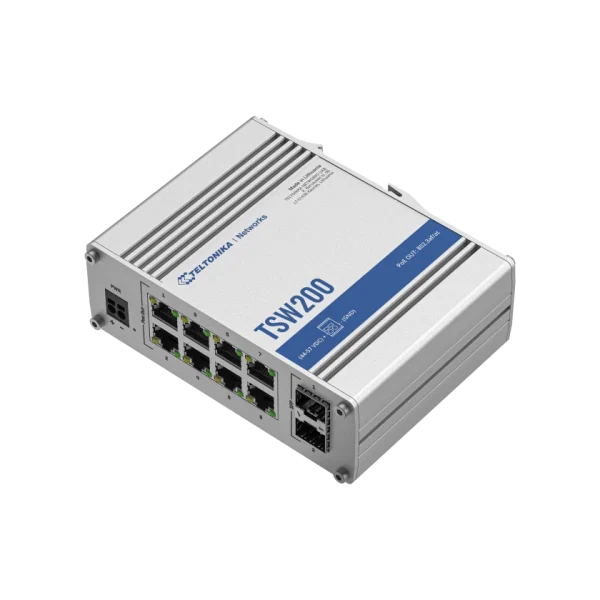 Teltonika TSW200 – industrijsko gigabitno PoE+ stikalo z 2× SFP – dodatna slika 2 Teltonika TSW200 – industrijsko gigabitno PoE+ stikalo z 2× SFP – dodatna slika 2