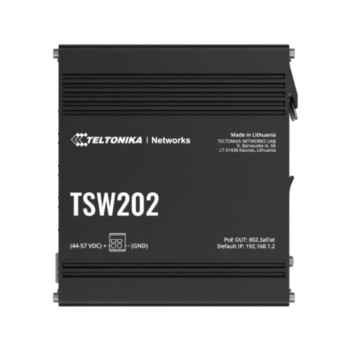 Teltonika TSW202 – upravljano gigabitno PoE+ stikalo z 2× SFP