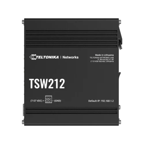 Teltonika industrial managed Gigabit Switch TSW212 Teltonika TSW212 – upravljano gigabitno stikalo z 2× SFP