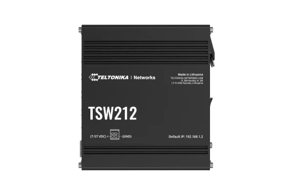 Teltonika industrial managed Gigabit Switch TSW212 Teltonika TSW212 – upravljano gigabitno stikalo z 2× SFP