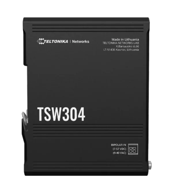 Teltonika Gigabit Din rail Switch TSW304 Teltonika TSW304 – kompaktno industrijsko stikalo za DIN letev
