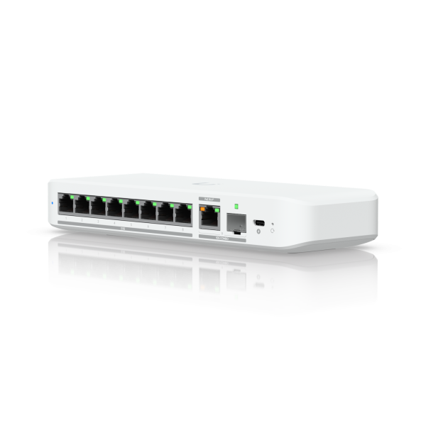 Ubiquiti Switch Flex 2.5G Ubiquiti UniFi Switch Flex 2.5G – 8-portno 2,5GbE stikalo z 10GbE uplinkom