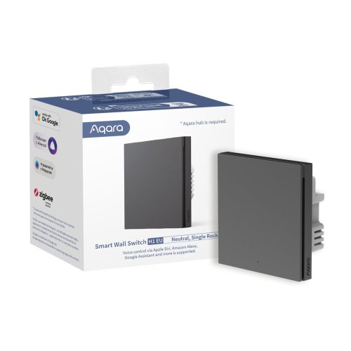 Aqara Smart Wall Switch H1 EU | Single with neutral wire | Grey Aqara Smart Wall Switch H1 EU Grey – enojno stikalo z nevtralnim vodnikom