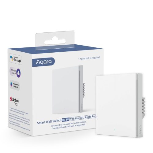 Aqara Smart Wall Switch H1 EU | Single with neutral wire | White Aqara Smart Wall Switch H1 EU White – enojno stikalo z nevtralnim vodnikom