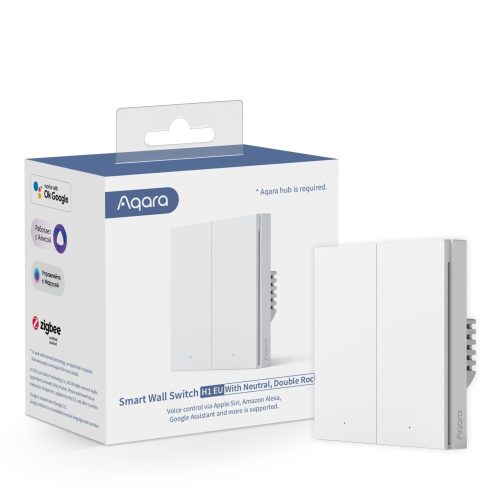 Aqara Smart Wall Switch H1 EU | Dual with neutral wire | White Aqara Smart Wall Switch H1 EU White – dvojno stikalo z nevtralnim vodnikom